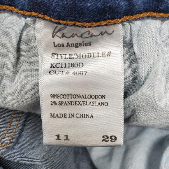 KanCan Women's Distressed Mid Rise Skinny Jeans Size 29 Raw Hem Destroyed Boho - Picture 7 of 8